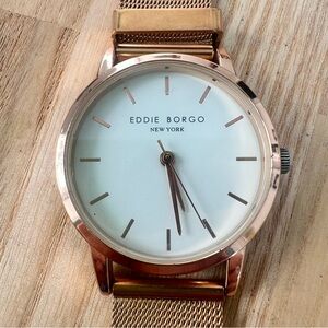 Eddie Borgo New York ladies rose gold tone dress watch NEW BATTERY
